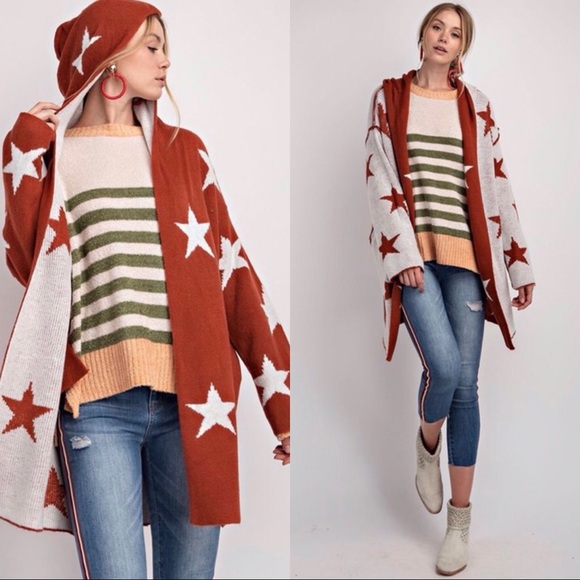 LAST1️⃣//REVERSIBLE MUSTARD STARS CARDIGAN - Picture 7 of 8